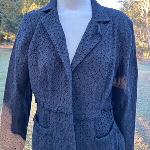 CAbi Black Eyelet Women's Blazer
